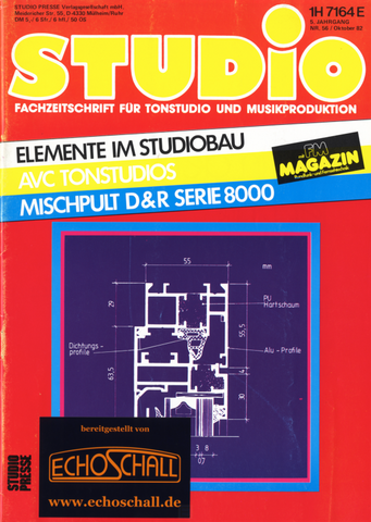 Studio Magazin Heft 55-AVC Tonstudios-Mischpult D&R Serie 8000-Studiobau