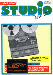 [Translate to Englisch:] Studio Magazin Heft 92-Test Tascam ATR-60 Timecode-Gespräch mit Konstantin Ende-Metra-Sound Studio