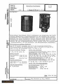 Neumann Gefell Typenblatt M15 Mikrofonverstärker 1953 deutsch