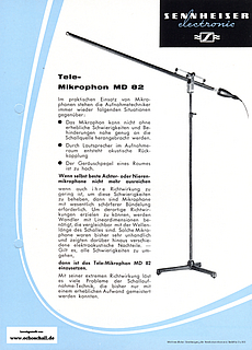 Sennheiser Prospekt MD82 Richtrohrmikrofon 1958 deutsch