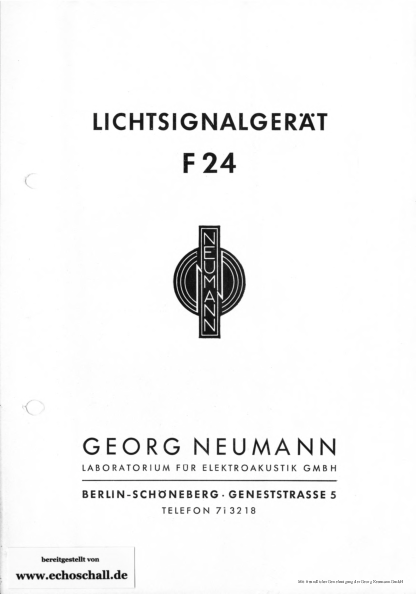 Neumann Prospekt F24 Lichtsignalgerät deutsch 