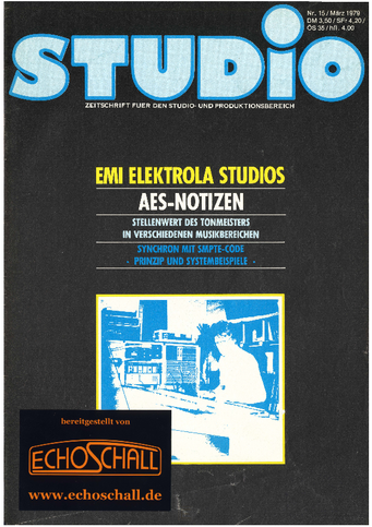 [Translate to Englisch:] Heft 15-EMI Elektrola-Studios-AES Notizen 