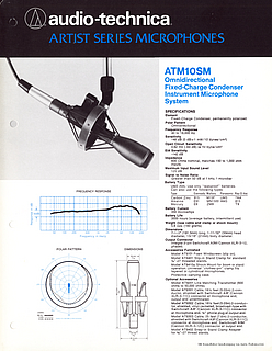 Audio Technica Brochure ATM10SM Microphone 1980 english