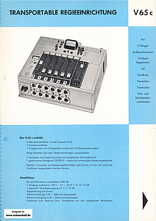 EAB Prospekt V65c Röhren-Kleinmischpult deutsch