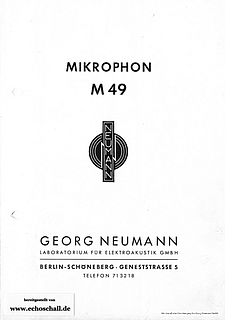 Neumann Prospekt M49 Mikrophon deutsch