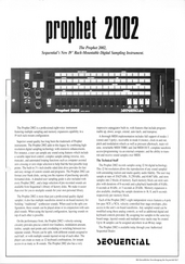 Sequential Brochure Prophet 2002 Rack Sampler 1986 english