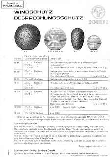 Schoeps Prospekt Windschütze 1979 deutsch