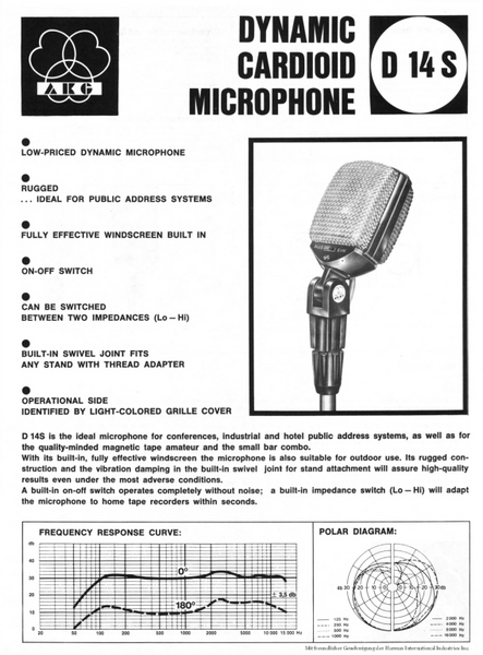 AKG Brochure D14S Microphone