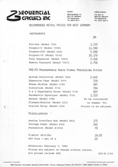 Sequential Circuits Price List 1983 english