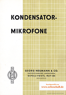 Neumann Gefell Katalog Kondensatormikrofone 1964 deutsch