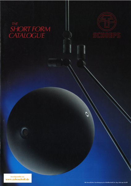 Schoeps Short Form Catalogue Microphones 1992 english
