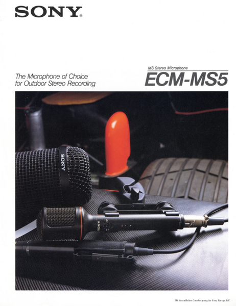 Sony Brochure ECM-MS5 MS-Stereo Microphone 1989 english