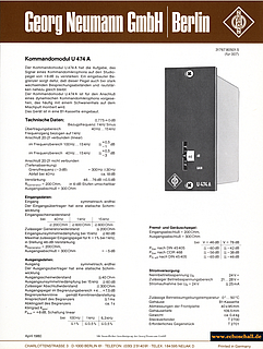 Neumann Prospekt U474A Kommandomodul 1980 deutsch