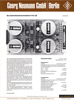 Neumann Prospekt V475-2B Summiermodul 1984 deutsch