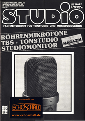 [Translate to Englisch:] Studio Magazin Heft 64-Röhrenkondensatormikrofone-TBS Tonstudio-25 Jahre Hallplatte