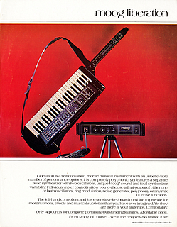 Moog Brochure Liberation Keytar Synthesizer 1980 english