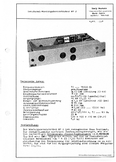 Neumann Prospekt WV2 Zweikanal-Wiedergabe-Verstärker 1958 deutsch