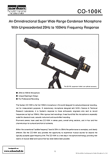 Sanken Brochure CO-100k Widerange Microphone 2009 english