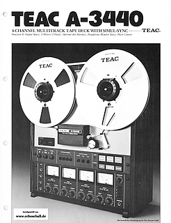 Teac Tascam Brochure A3440 Multitrack-Recorder 1979 english