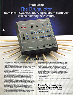 E-mu Systems Brochure Drumulator Drumcomputer english