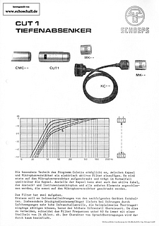 Schoeps Prospekt CUT1 Tiefenabsenker 1980 deutsch