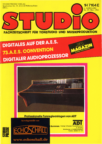 [Translate to Englisch:] Studio Magazin Heft 59-dbx 700-digitale Hallsysteme