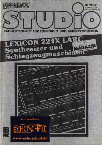 Studio Magazin Heft 69-Lexicon 224 XL-Drumcomputer im Studio-Messung EMT 240