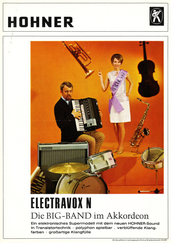 Hohner Prospekt Electravox N Akkordeon Synthesizer 1968 deutsch