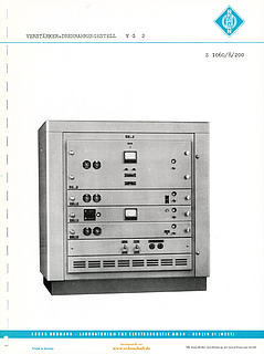 Neumann Prospekt VG2 Verstärkergestell 1960 deutsch